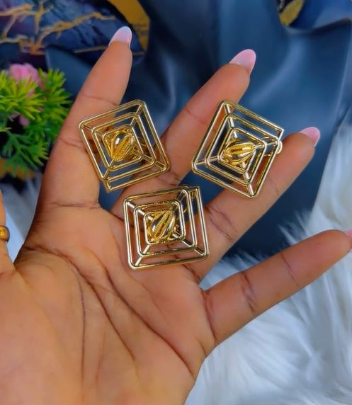 Africa Square Earrings Statement