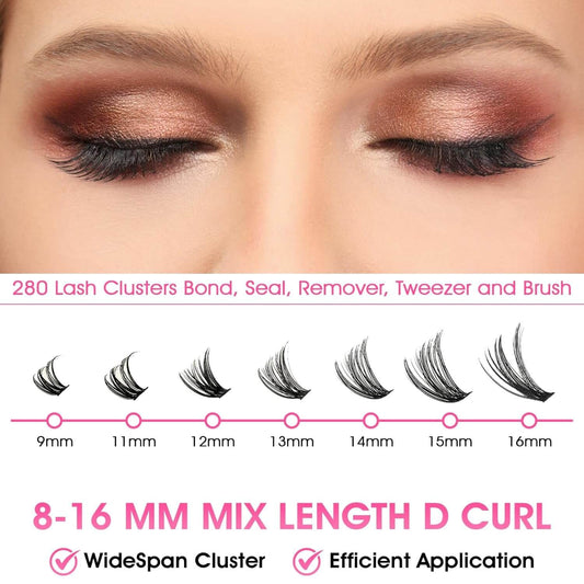DIY Lash Extension Kit Volume Lash Clusters multi-length