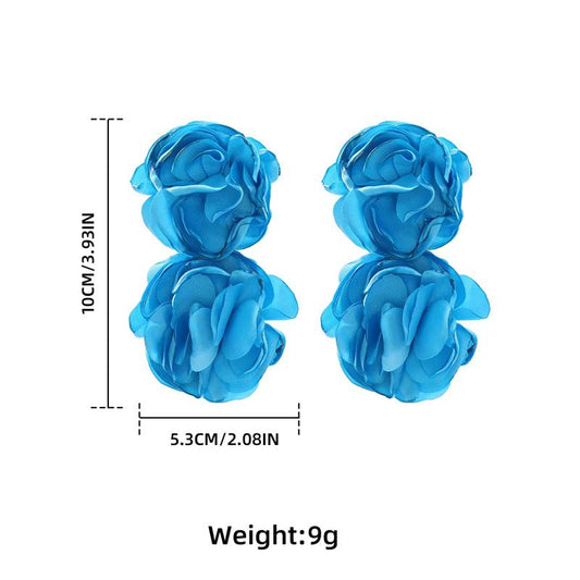 Luxury Blue Statement Earrings Women