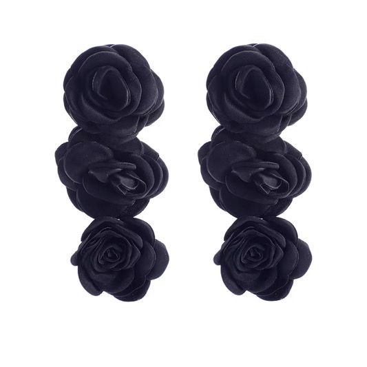 Green & Black Large Statement Hawaiian Earrings